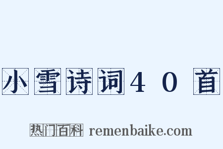 小雪诗词40首是什么意思的图片